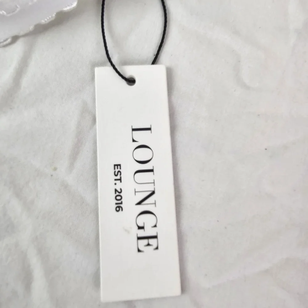 Lounge NWT Ribbed Balcony Bra Womens White Size 36D Lace Trim Underwire